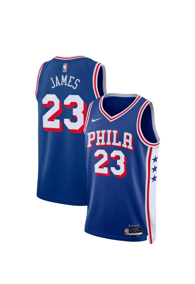 LeBron James Blue Philadelphia 76ers Fast Break Jersey