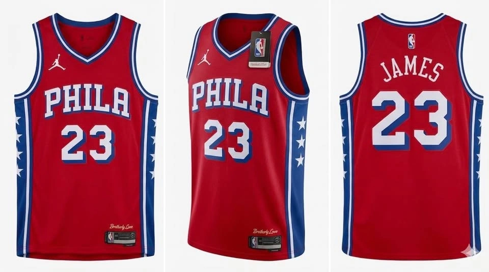 LeBron James Red Philadelphia 76ers Fast Break Jersey