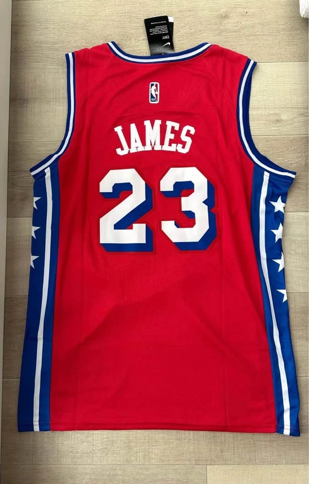 LeBron James Red Philadelphia 76ers Fast Break Jersey - photo 3