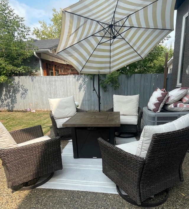 Patio Set Fire Table