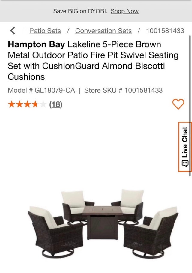 Patio Set Fire Table - photo 4