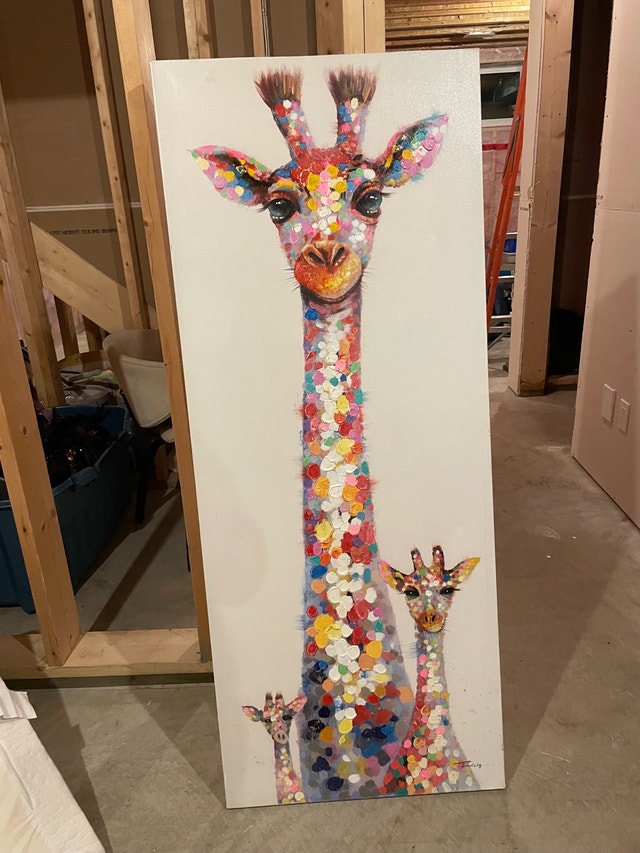 Giraffe Painting Tall Kids Baby Room