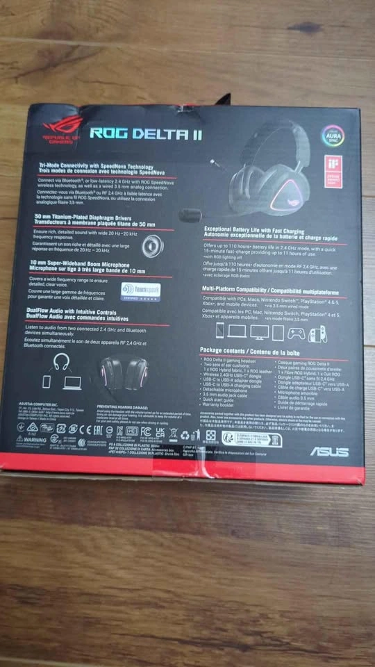 Asus Rog delta 2 gaming headset wireless brand new sealed box - photo 2