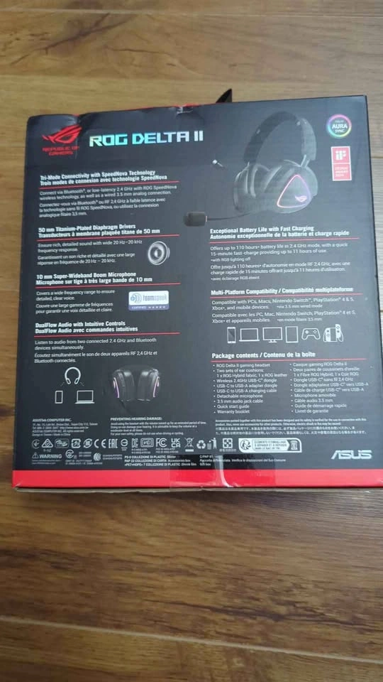 Asus Rog delta 2 gaming headset wireless brand new sealed box - photo 4