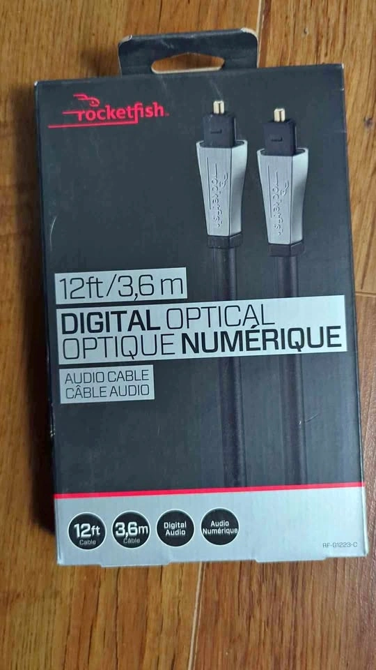Rocketfish 12ft/3.6m digital optical audio cable brand new seale