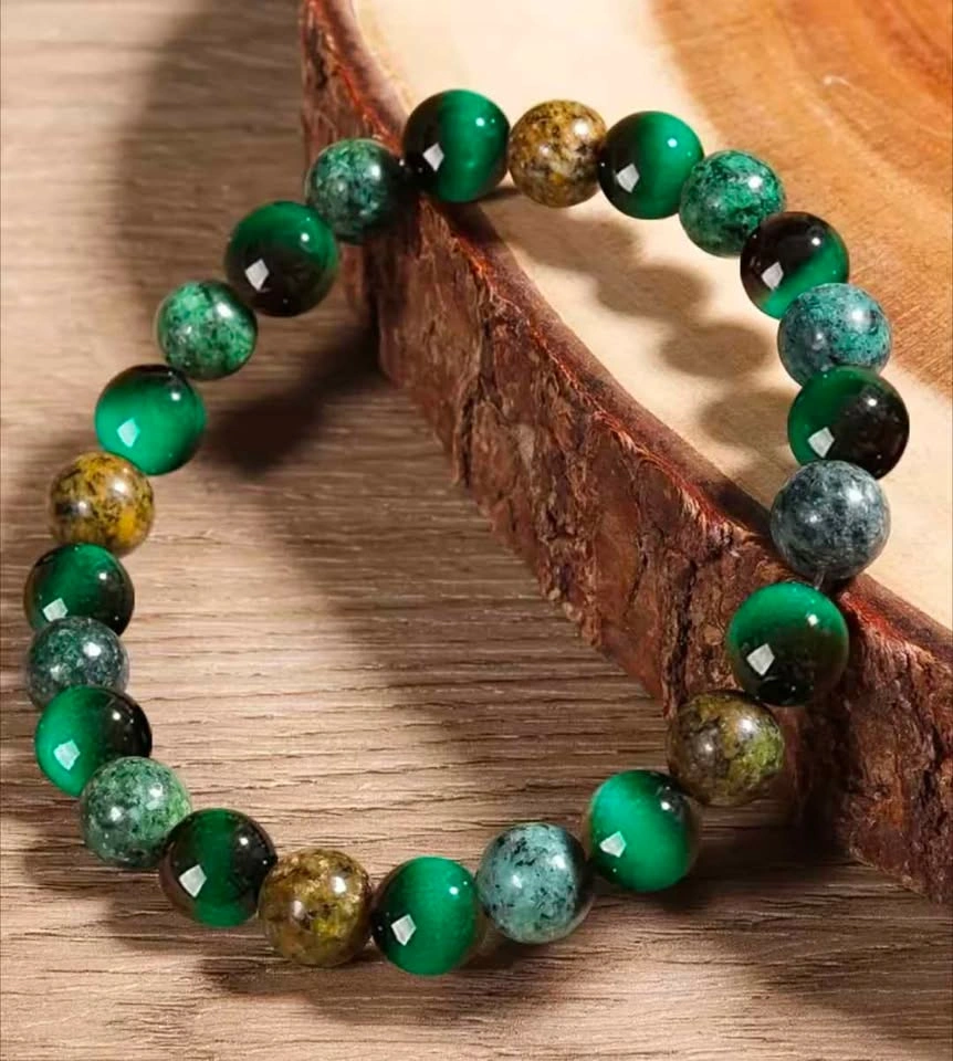 BNWT 8MM Handmade Natural Stone Bracelet - Wealth Bracelet - photo 3