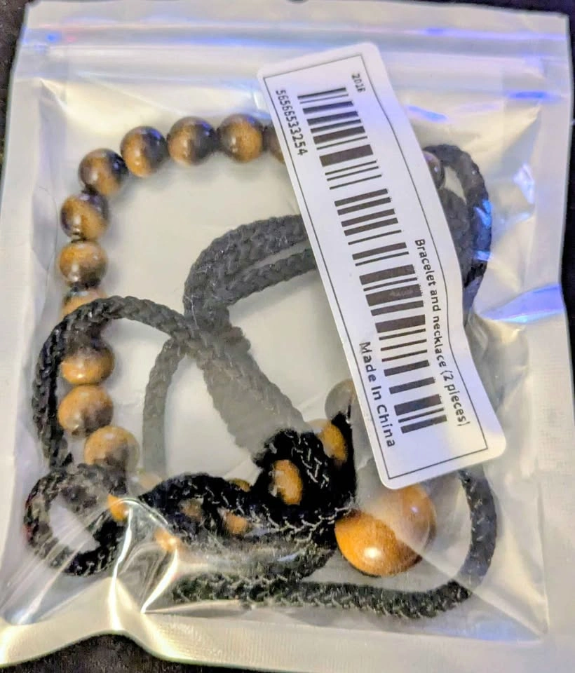 Tiger's Eye Bead Bracelet and Necklace Set - photo 2