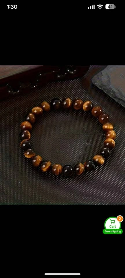 Tiger's Eye Bead Bracelet and Necklace Set - photo 4
