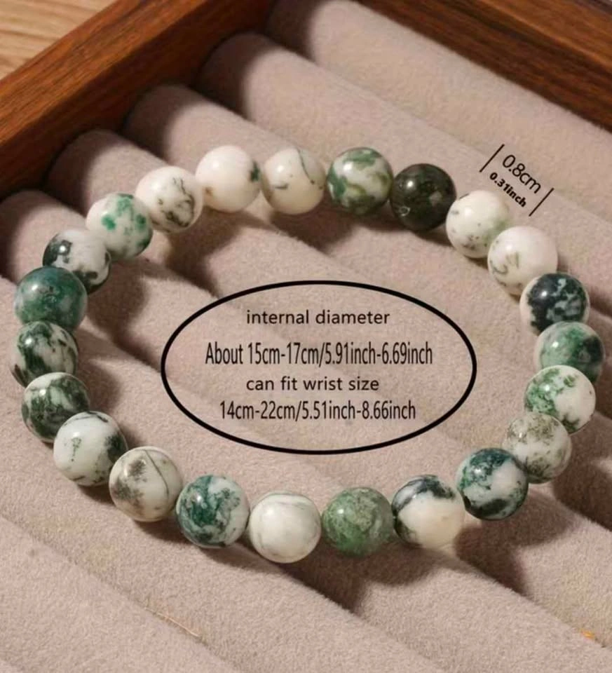 Moss Agate Beaded Bracelet - photo 4