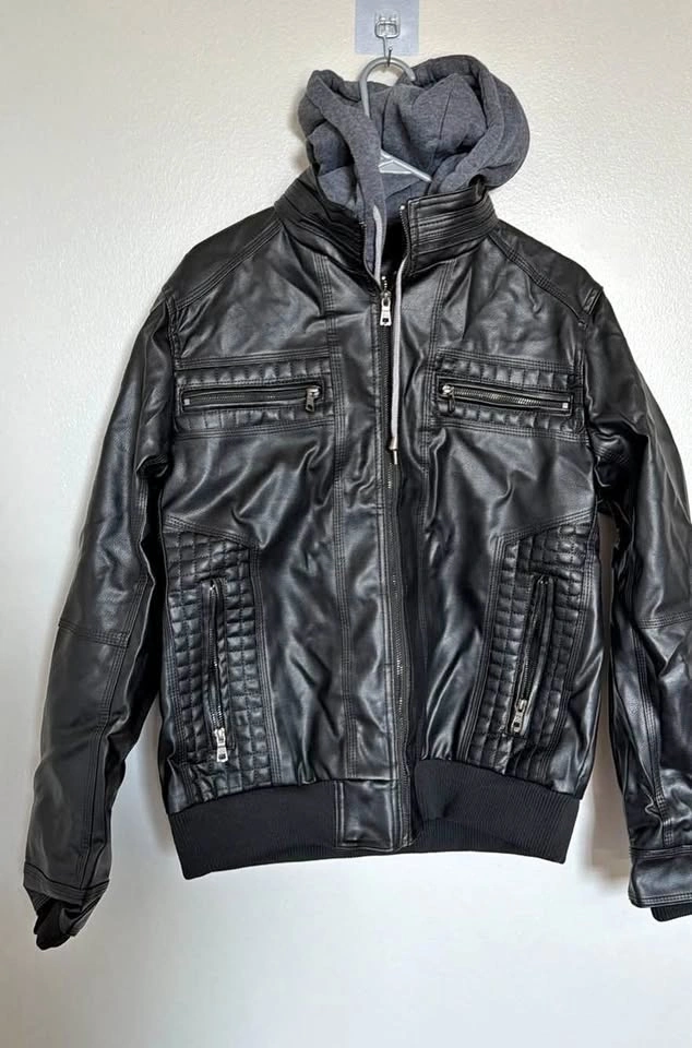 Large Leather Jacket Black