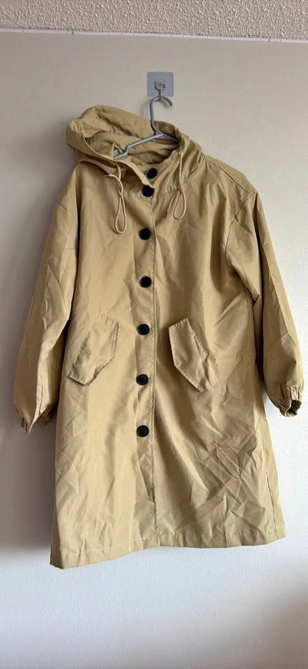 Hooded Long Rain Jacket Women Size -L New