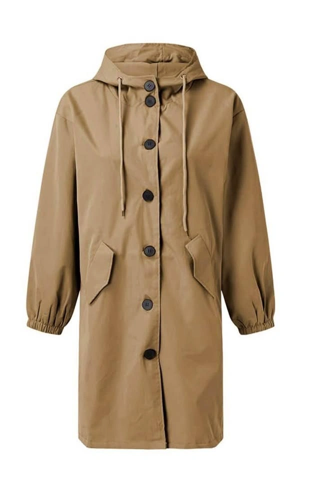 Hooded Long Rain Jacket Women Size -L New - photo 2