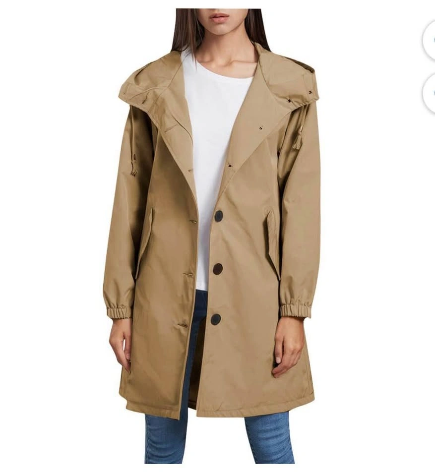 Hooded Long Rain Jacket Women Size -L New - photo 4