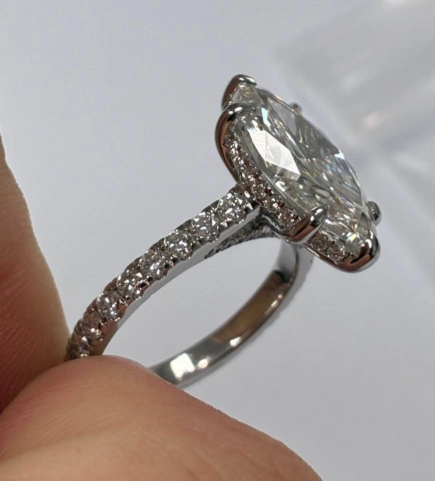 14k 4.83ct Marquise lab diamond ring size 6.5 - photo 2