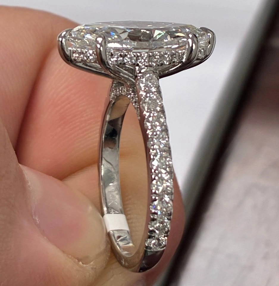 14k 4.83ct Marquise lab diamond ring size 6.5 - photo 3