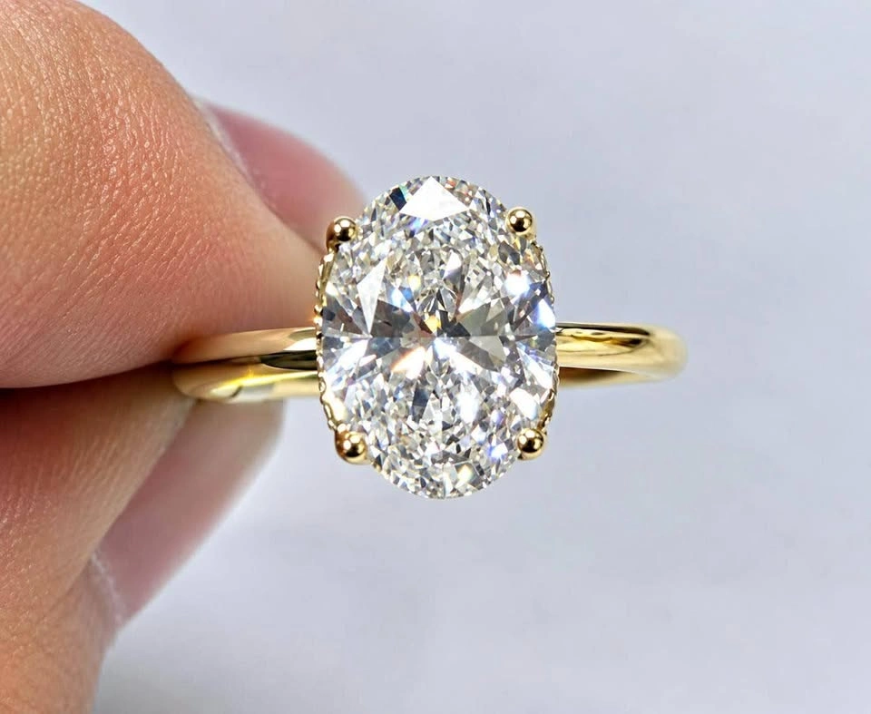 14k, 3.19ct lab diamond IGI certified ring size 6.5
