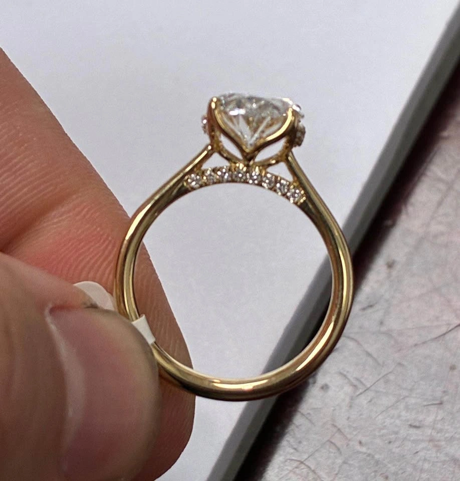 14k, 3.19ct lab diamond IGI certified ring size 6.5 - photo 2