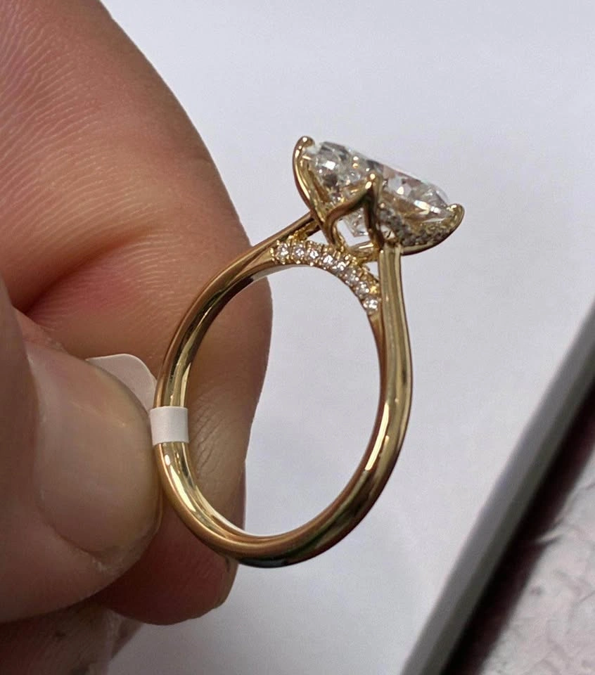 14k, 3.19ct lab diamond IGI certified ring size 6.5 - photo 3