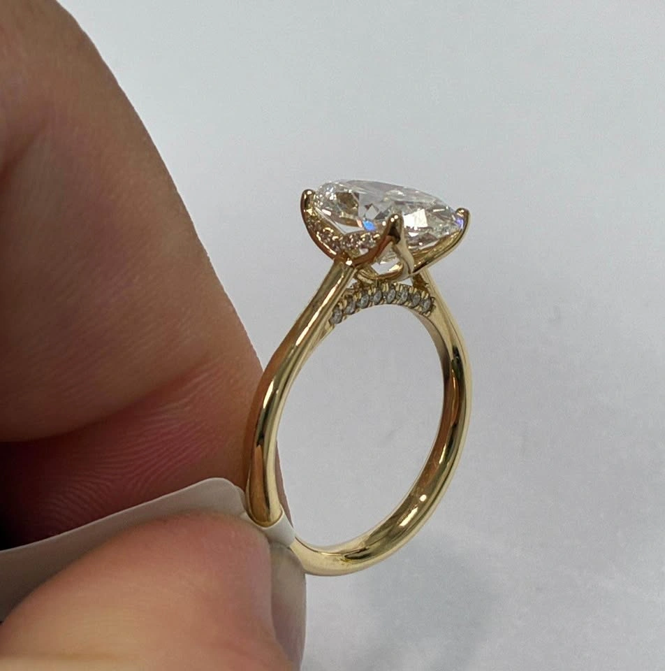 14k, 3.19ct lab diamond IGI certified ring size 6.5 - photo 4