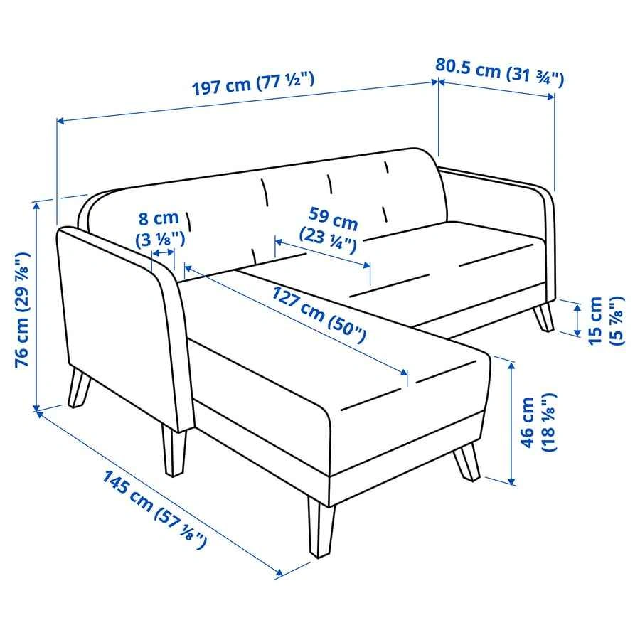 IKEA LINANÄS Sofa with Chaise - photo 3