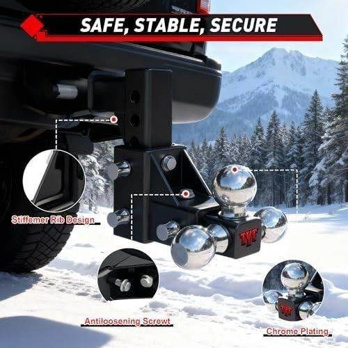 TYT Adjustable Triple Ball Trailer Hitch - photo 2