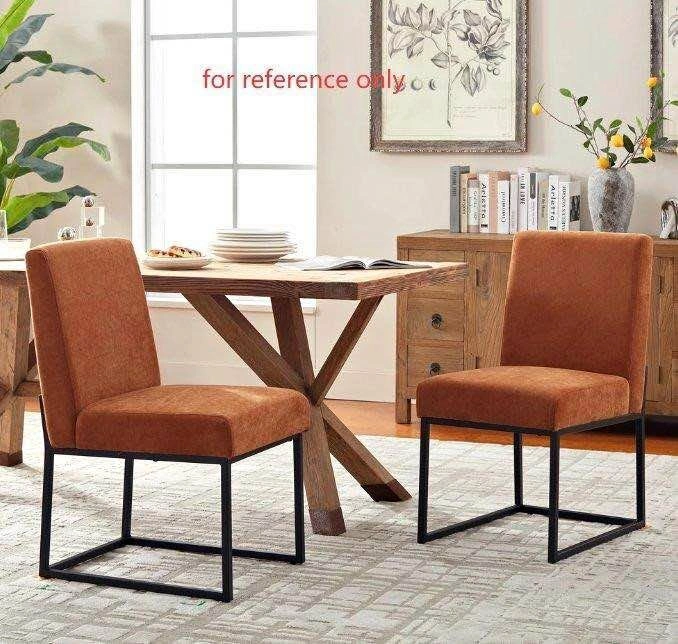 Metal leg dining chair set of 2