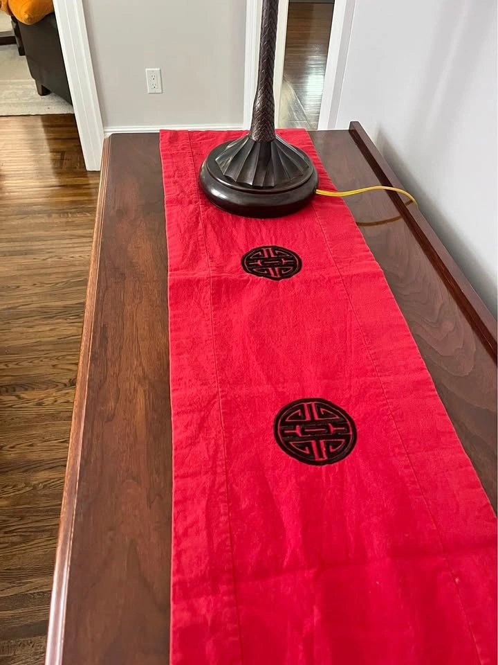 Chinese Red & Black Table Runner