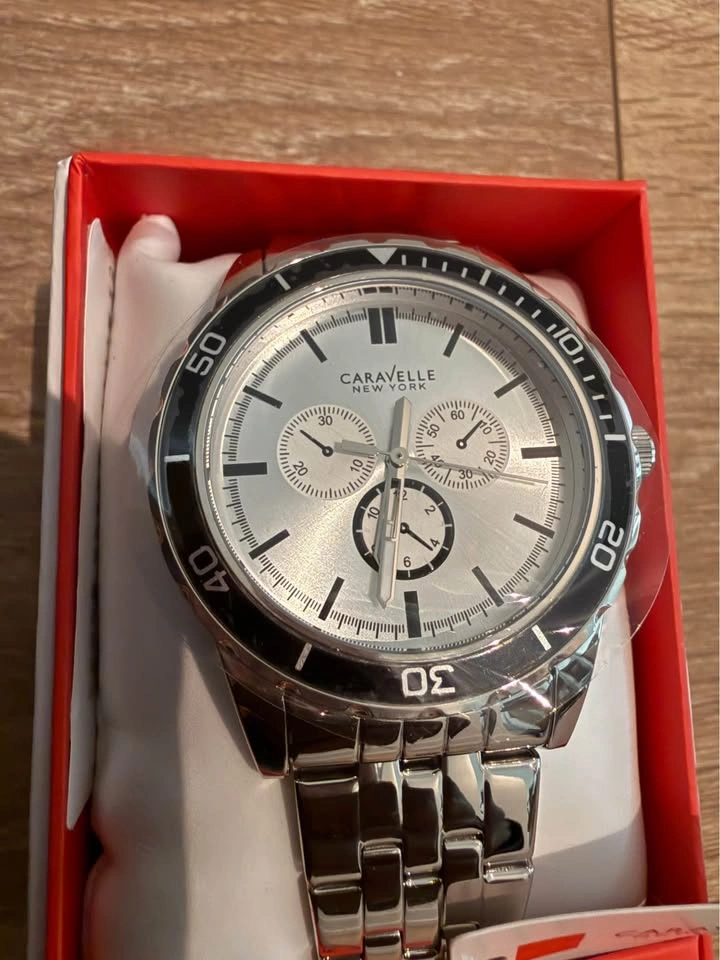 Caravelle New York Chronograph Watch – Stainless Steel – New in - photo 4