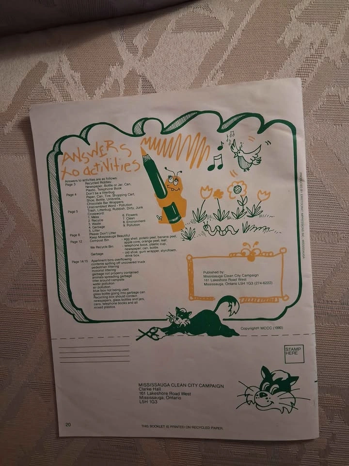 Vintage 1981 Mississauga Clean City Campaign Activity Book - photo 4