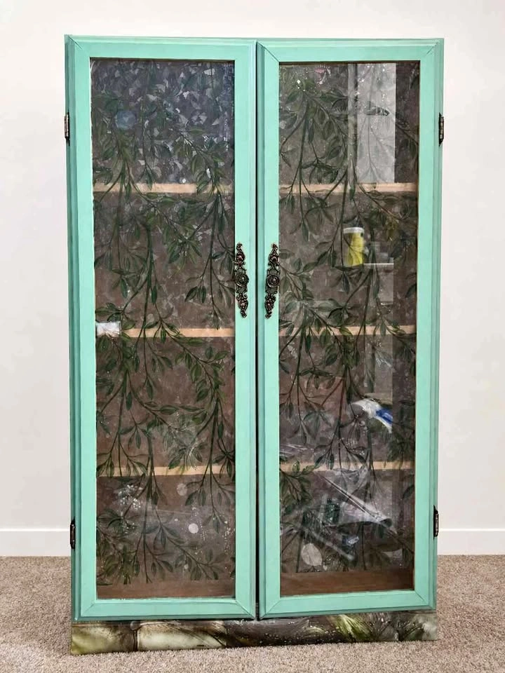 Custom Painted Storage Cabinet- Green