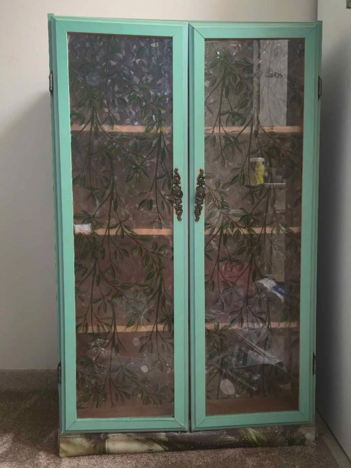 Custom Painted Storage Cabinet- Green - photo 4