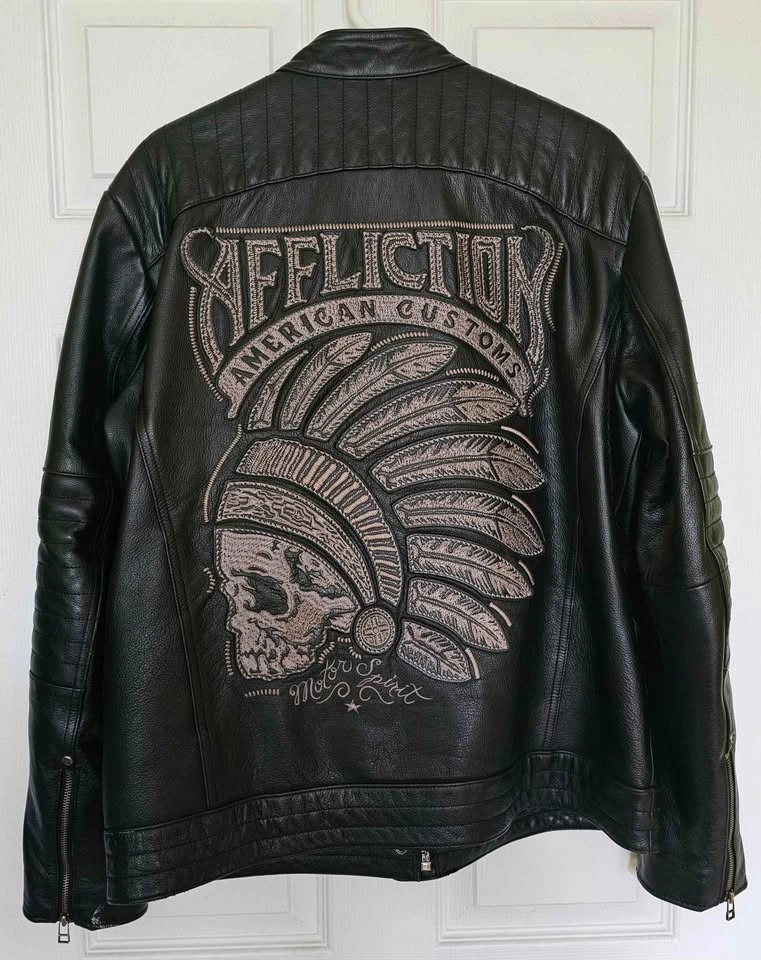 Affliction Black Premium Full Measure Leather Jacket - Size XL - photo 2
