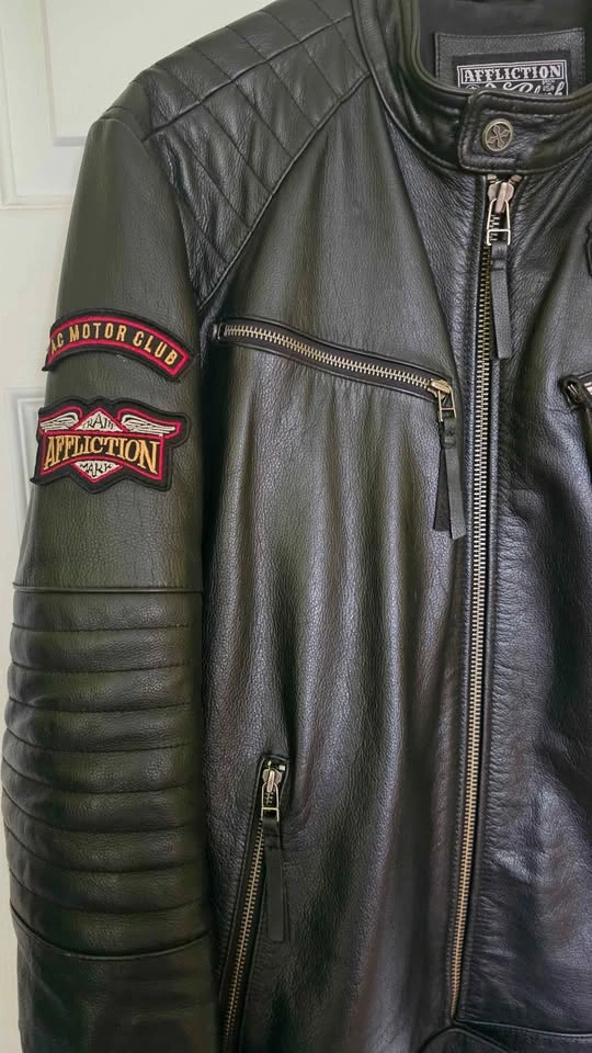 Affliction Black Premium Full Measure Leather Jacket - Size XL - photo 3