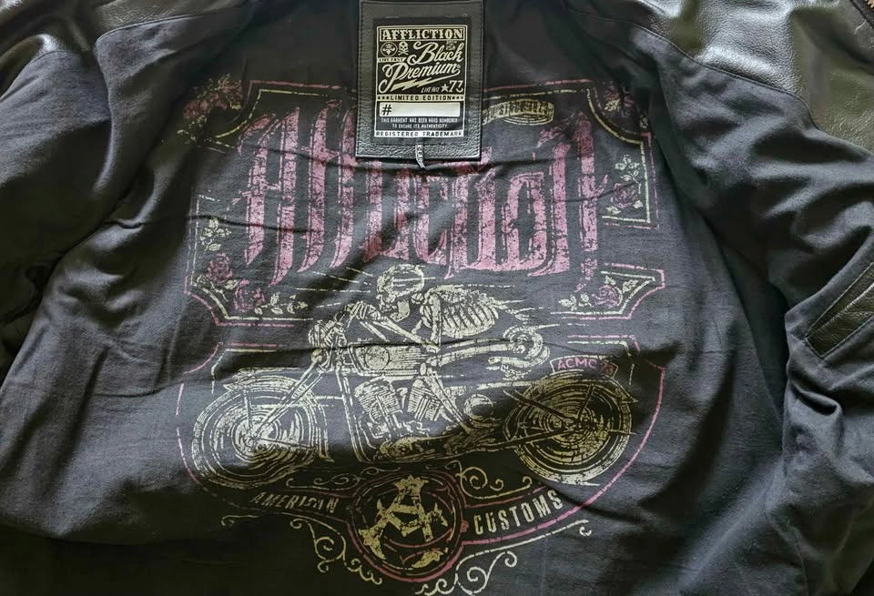 Affliction Black Premium Full Measure Leather Jacket - Size XL - photo 5