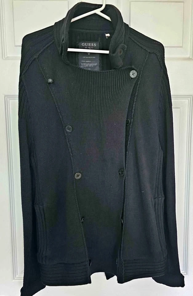 Guess Los Angeles Men's Heavy Knit Cardigan (Fits XL)