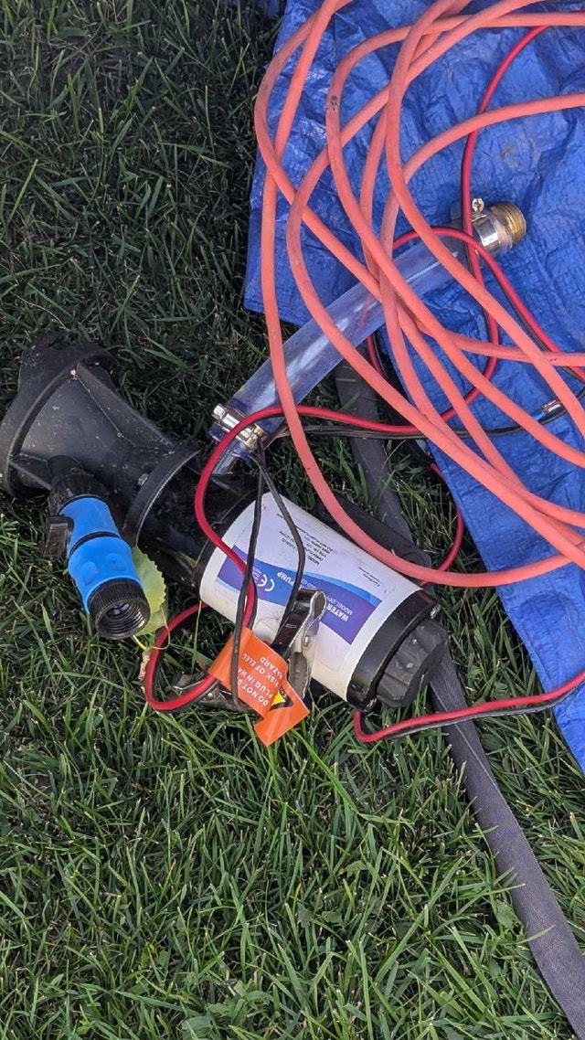 sewage pump for a camper trailer