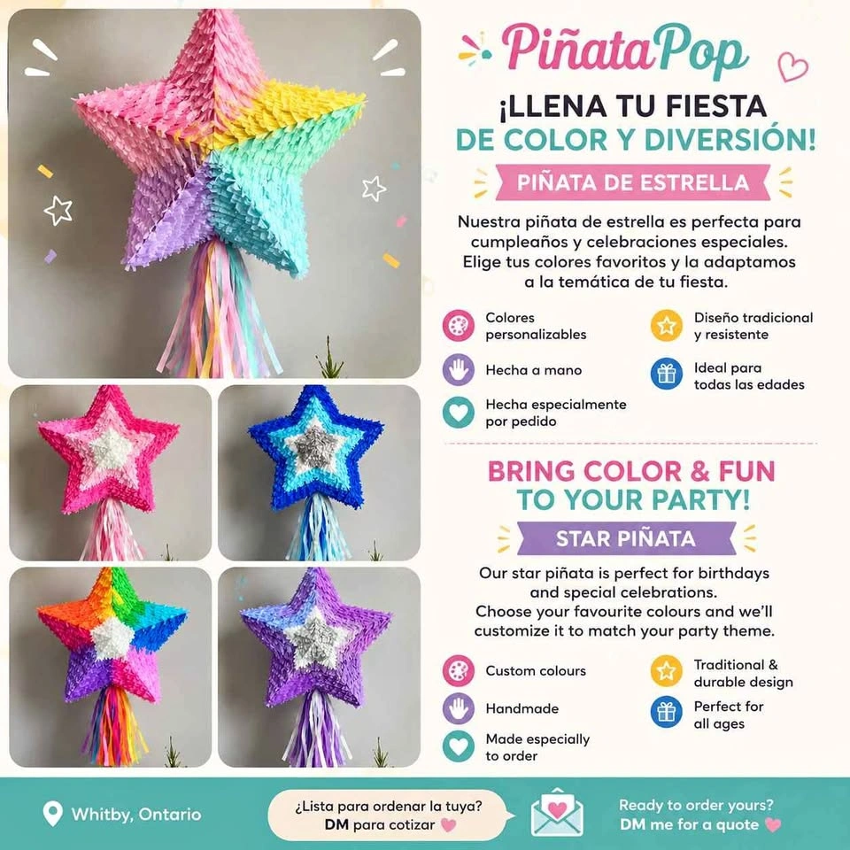 Custom Star Piñata - Various Colors & Styles Available