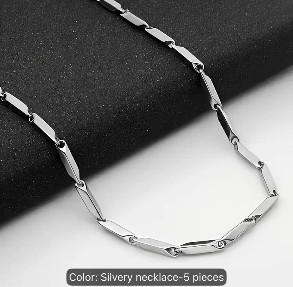 5-Piece Silver-Tone Chain Necklace Set - photo 2