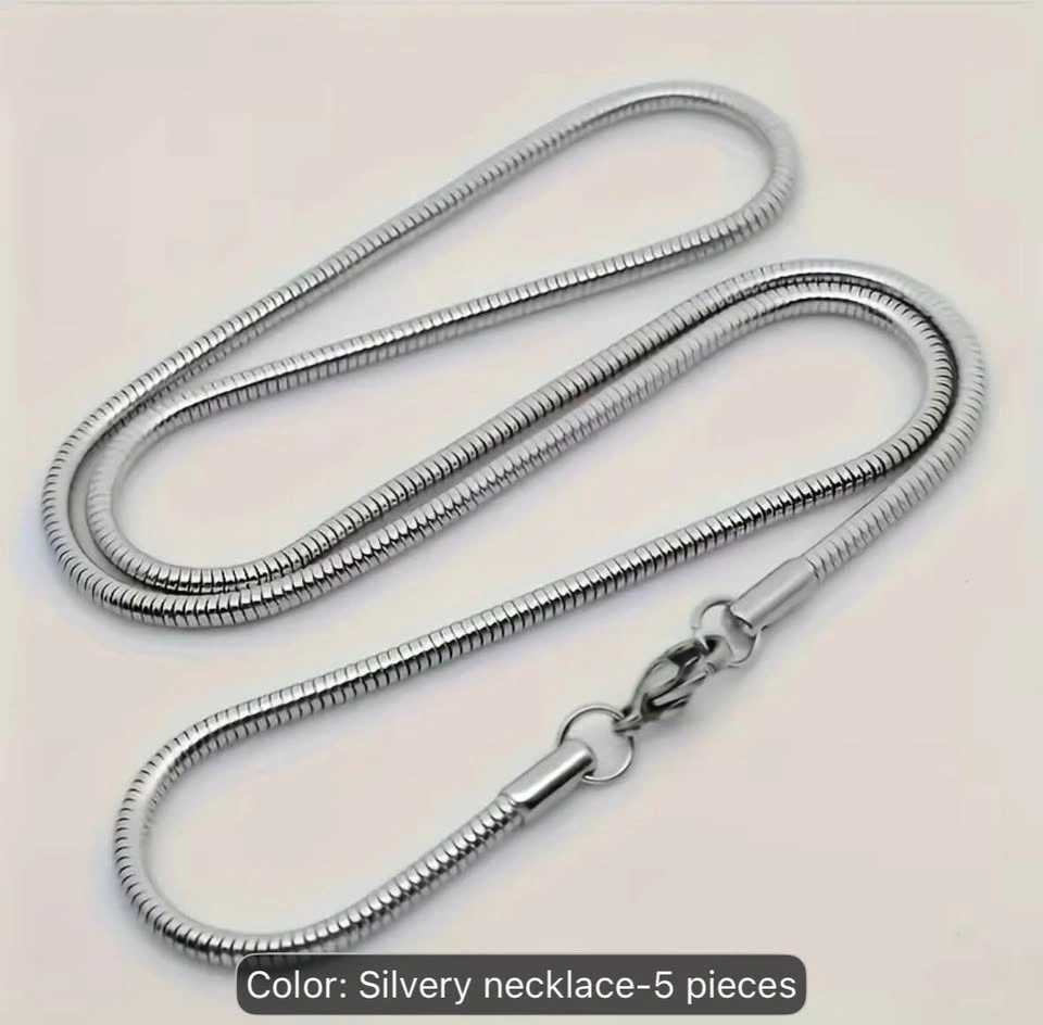 5-Piece Silver-Tone Chain Necklace Set - photo 4