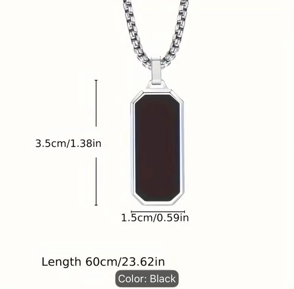 Black Stainless Steel Dog Tag Necklace - photo 3