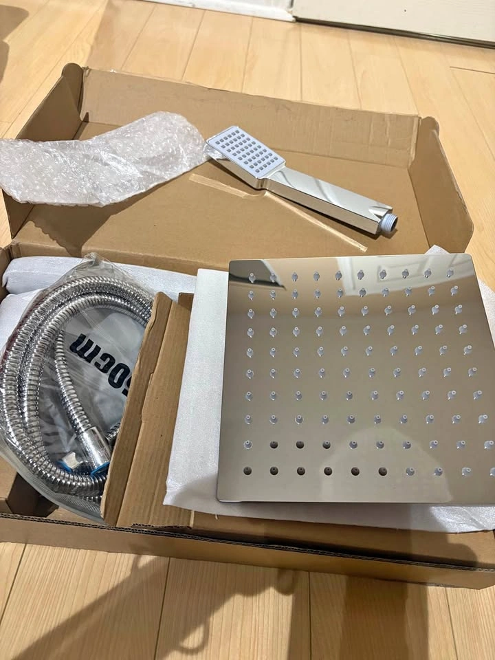Square Rainfall Shower Head Kit with Handheld Wand