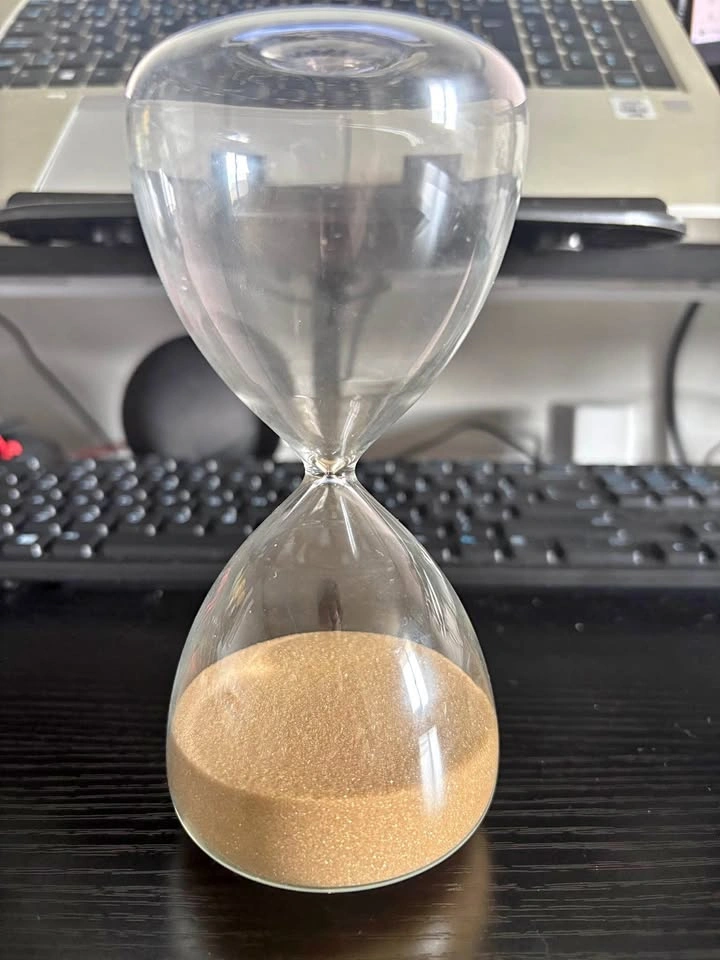 Glass Hourglass with Gold Sand