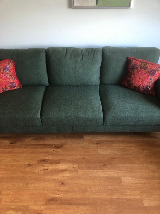 Green Fabric Sofa and Loveseat Set (serious buyers only) - photo 2