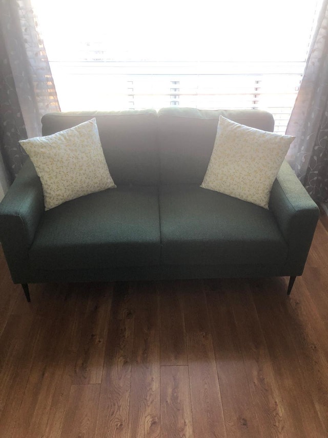 Green Fabric Sofa and Loveseat Set (serious buyers only) - photo 3