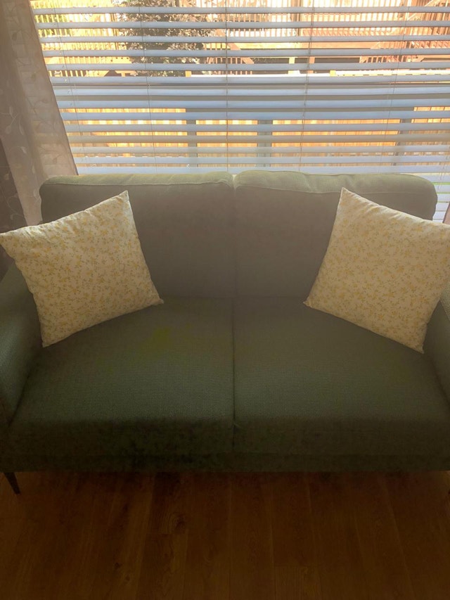 Green Fabric Sofa and Loveseat Set (serious buyers only) - photo 4