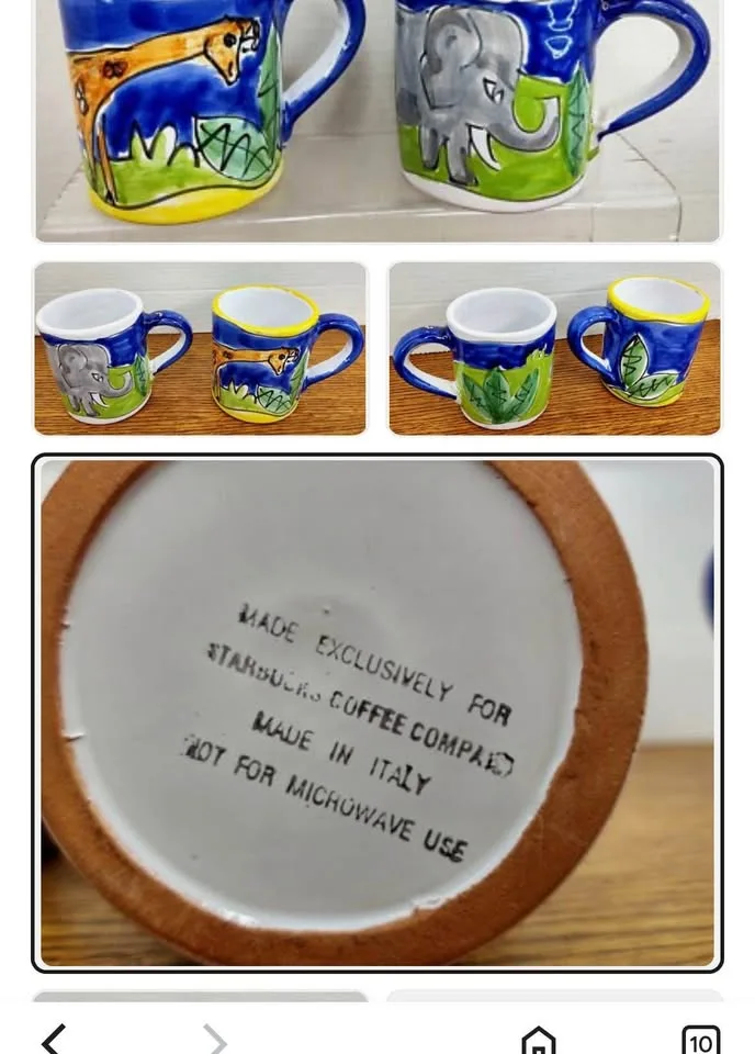 Starbucks Rare Hand Painted Cups 8oz From Italy image indicator(2)