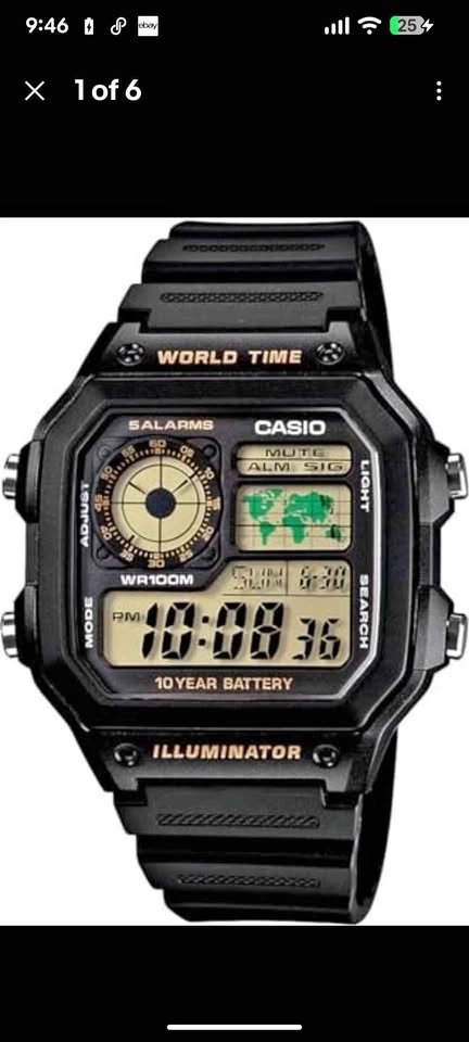 BNIB CASIO AE1200WH-1BV World Time Digital Watch