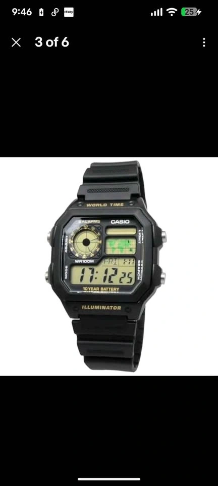 BNIB CASIO AE1200WH-1BV World Time Digital Watch - photo 2