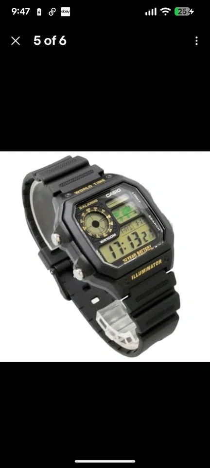 BNIB CASIO AE1200WH-1BV World Time Digital Watch - photo 5