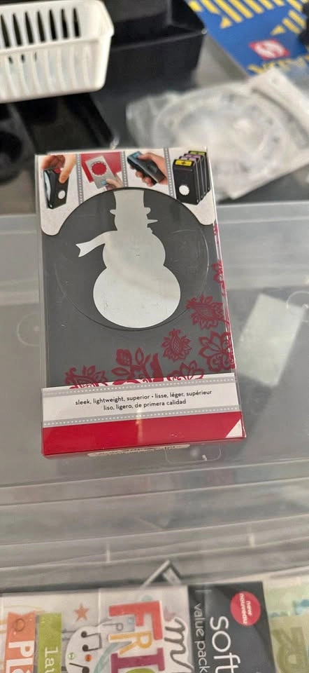 Large snowman punch, snowflake punch, scrapbook stickers, stenci